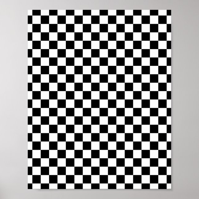 Pôster Xadrez Preto e Branco (Frente)