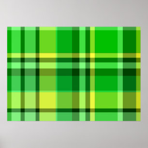 Pôster Xadrez Verde Amarelo