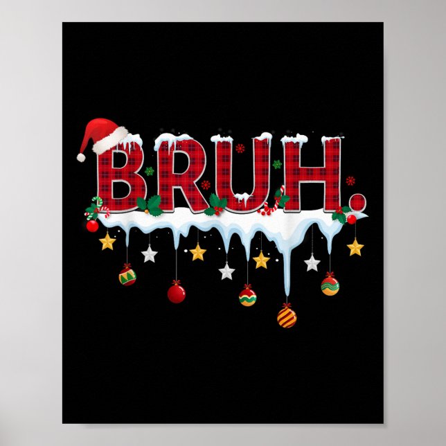 Poster Xadrez Vermelha Natal Bruh Engraçado Adolescentes  (Frente)