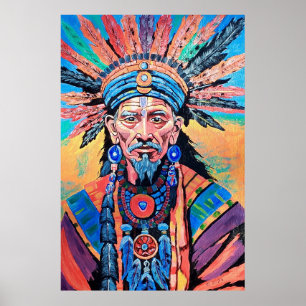 Poster xamã, feiticeiro, amuleto, mágica