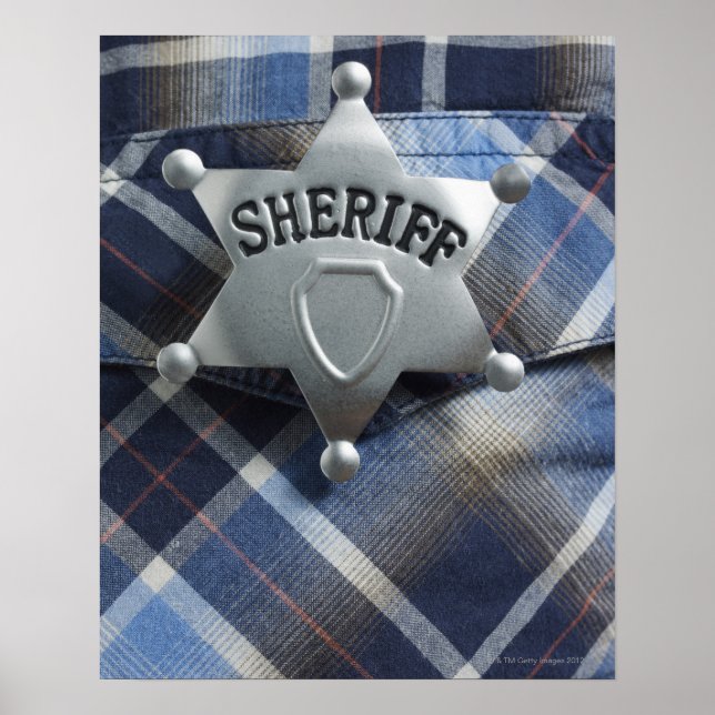 Poster Xerife Crachá na camisa ocidental (Frente)