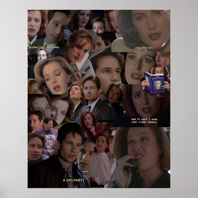 Poster XFiles Mulder e Scully Collage (Frente)