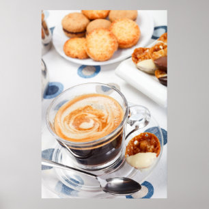 Pôster Xícara de café e biscoito