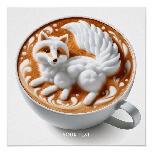 Pôster Xícara de café fantasiosa (Frente)