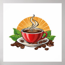Xícara de café vermelha