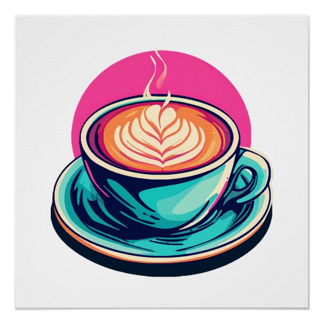 Pôster Xícara de cappuccino (Frente)