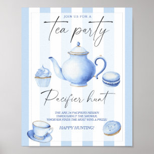 Poster Xícara de chá Jogo de baby shower - caça ao chupet