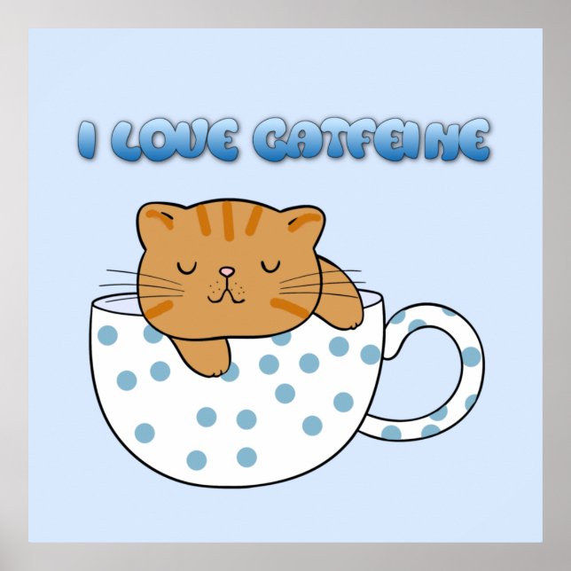 Poster Xícara de Gato-Feine Estilo Kawaii (Frente)