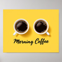 Xícaras de Café da Manhã Vista Superior Minimalist