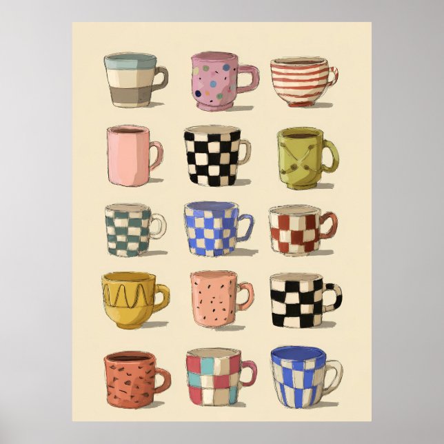 Poster Xícaras de chá \ Xícaras de café (Frente)