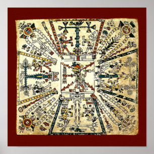 Poster Xiuhtecuhtli Aztec Morte Deus