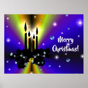 Poster Xmas Artdeco no Arco Amarelo Roxo