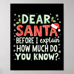 Poster Xmas Engraçados Papais noeis Antes De Explicar Qua