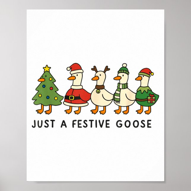 Poster Xmas Funny Silly Goose Christmas Pjs Just A Festiv (Frente)