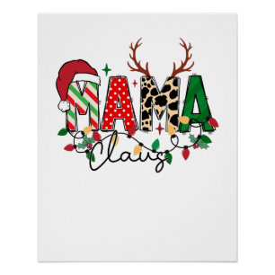 Pôster Xmas Gift Mama Claus Com Crianças