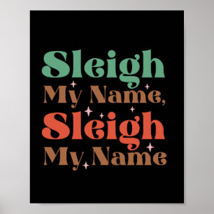 Poster Xmas Gift Sleigh Meu Nome