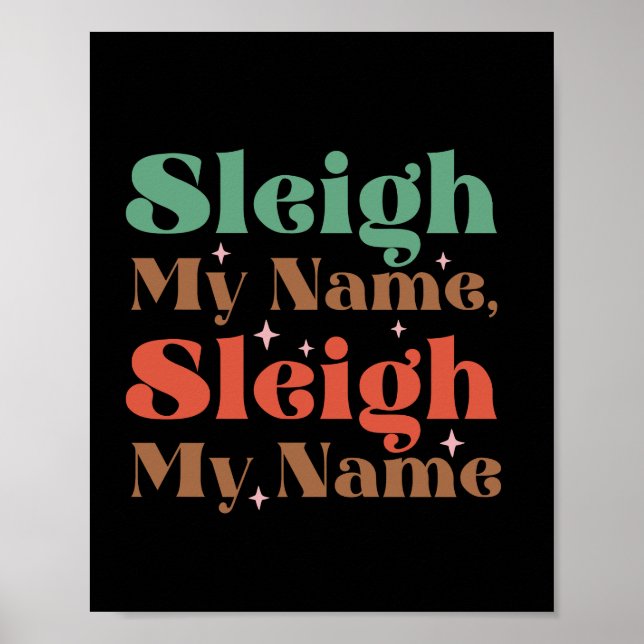 Poster Xmas Gift Sleigh Meu Nome (Frente)