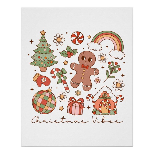 Pôster Xmas Gift Vibes de Natal (Frente)