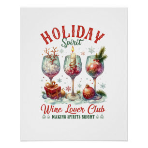 Pôster Xmas Gift Wine Lover Club