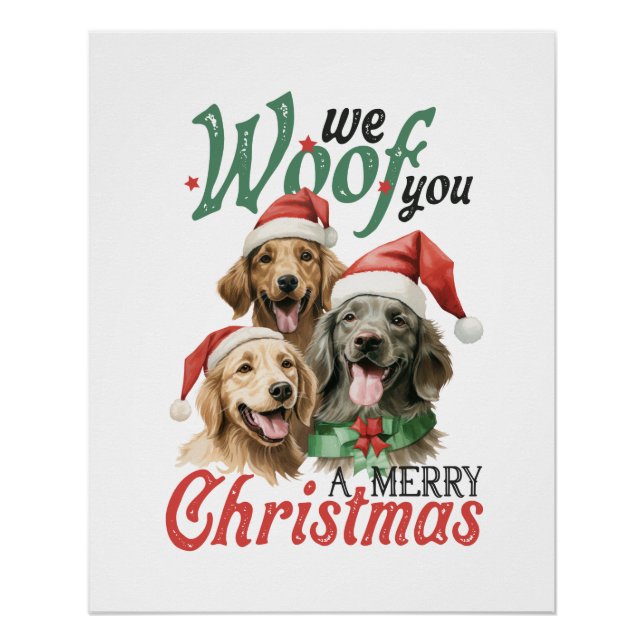 Pôster Xmas Gift Woof Felry Natal (Frente)