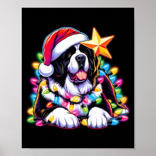Poster Xmas Landseer Newfoundland Dog Tangled Christmas L (Frente)