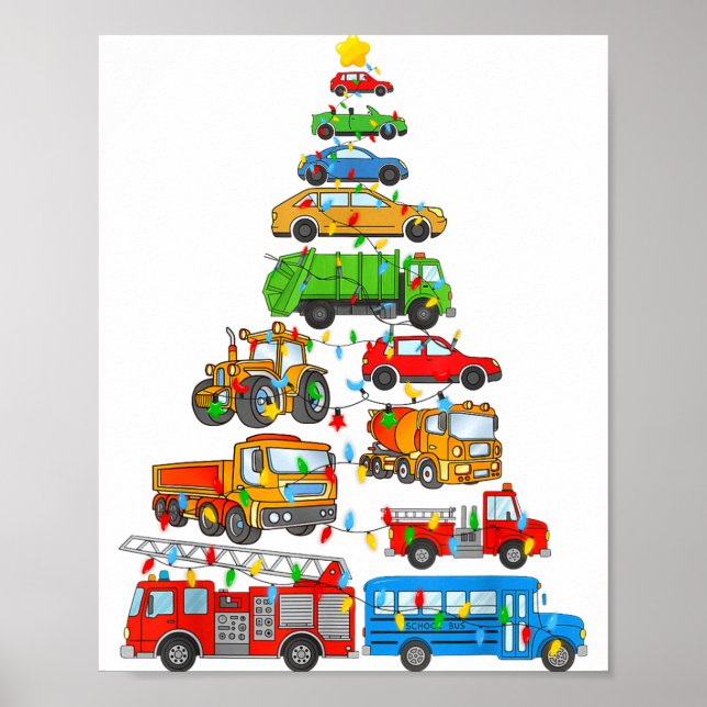 Poster Xmas Light Christmas Tree, Funny Xmas Boys Kids To (Frente)