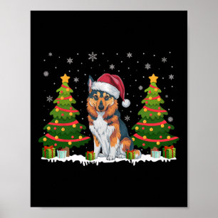 Poster Xmas Lights Norueguês Elkhound Papais noeis Natal
