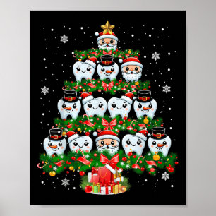 Poster Xmas Luzes Dentes Dentistas Dentistas Dentes Dente