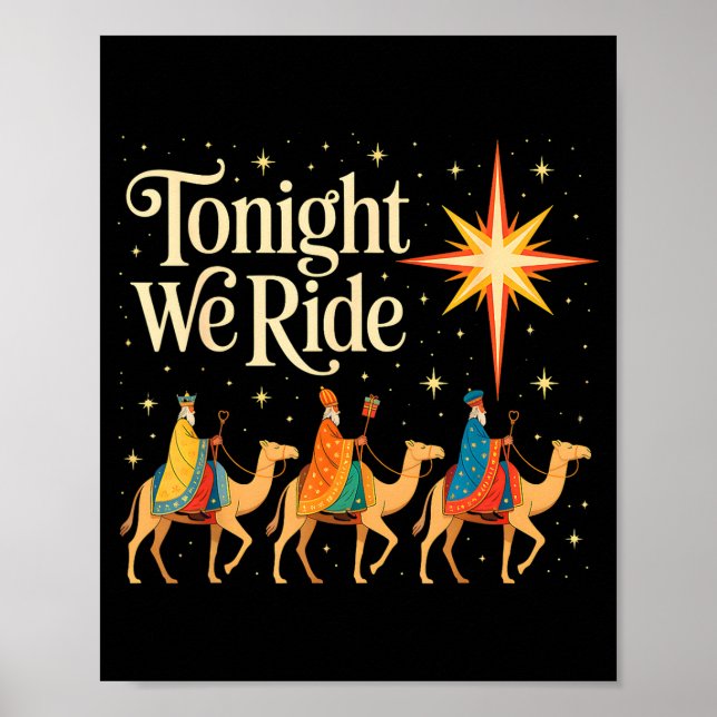 Poster Xmas Men Women Nativity Three Wise Men Tonight We  (Frente)