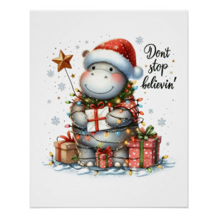Pôster Xmas presente não pára de acreditar