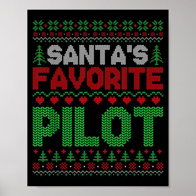 Poster Xmas Santa's Favorite Lot Funny Ugly Christmas Swe (Frente)