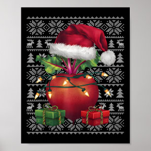 Poster Xmas Sweater Style Ugly Santa Hat Beet Christy