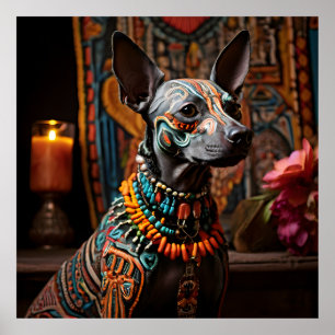 Poster Xoloitzcuintle no Dia Altar dos Mortos