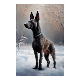 Pôster Xoloitzcuintli Deixa-o nevar no Natal