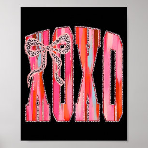 Poster Xoxo Laço de Leopardo Divertido Dia dos Namorados