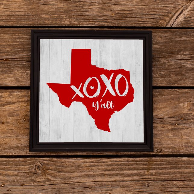 Poster XOXO, Y'all - Red Texas State Shape (Criador carregado)