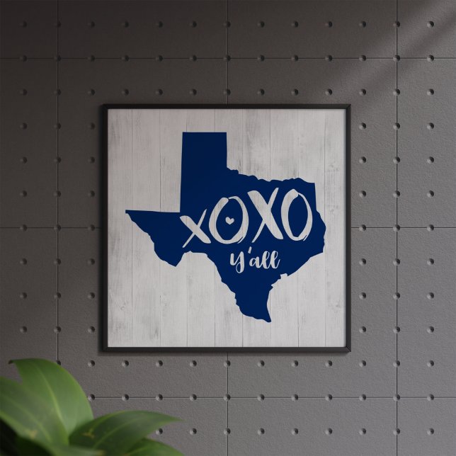 Poster XOXO, Y'all - Sinalizador de Estado Blue Texas for (Criador carregado)