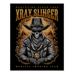 Pôster XRay Slinger Skeleton Cowboy