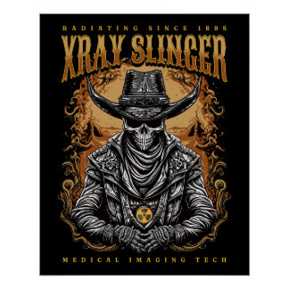 Pôster XRay Slinger Skeleton Cowboy