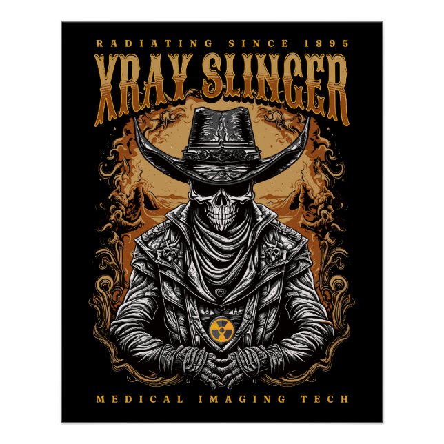 Pôster XRay Slinger Skeleton Cowboy (Frente)