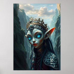 Poster Xylariel Rainha do Canyon Abissal Fantasia Sombria