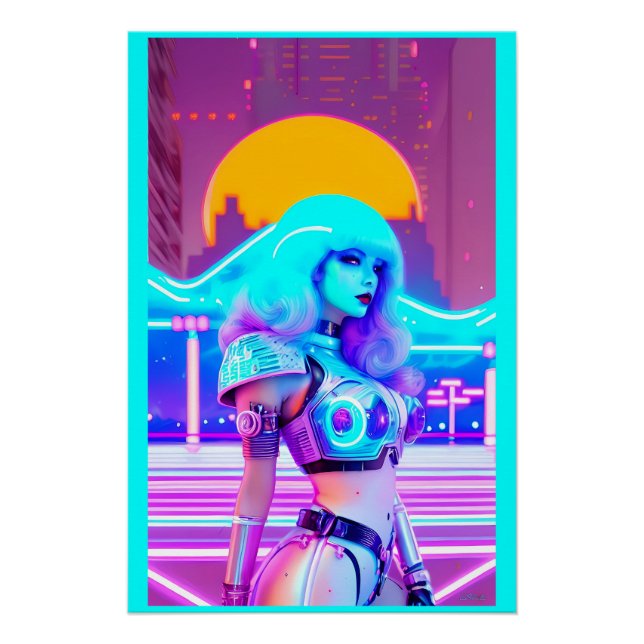 Pôster Y2Kayla em seu Blues Cyberwave (Frente)