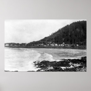 Pôster Yachats, opinião da cidade de Oregon e fotografia