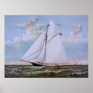 Poster Yacht Anterior de Entrega de Navegação
