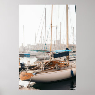 POSTER YACHT BRANCA NO BASE