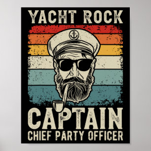 Poster Yacht Rock Capitão Pontoon Boat Party Sailor Boati