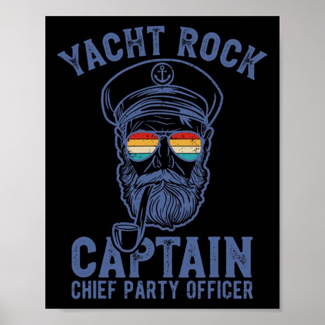 Poster Yacht Rock Capitão Pontoon Boat Party Sailor Boati (Frente)