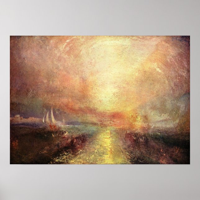 Pôster Yacht se aproximando da costa - Joseph Mallord Tur (Frente)