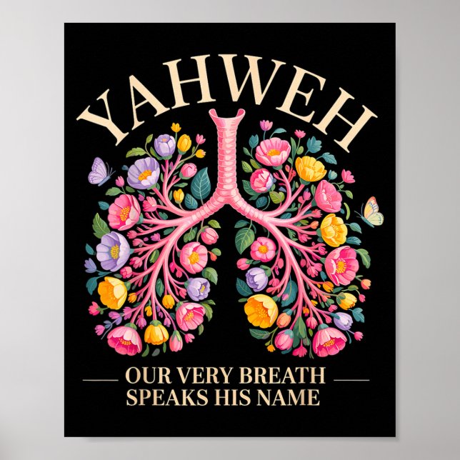 Poster Yahweh Our Very Breath Speaks His Name Christian  (Frente)
