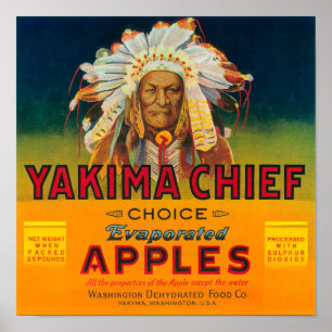 Poster Yakima Apple principal etiqueta - Yakima, WA